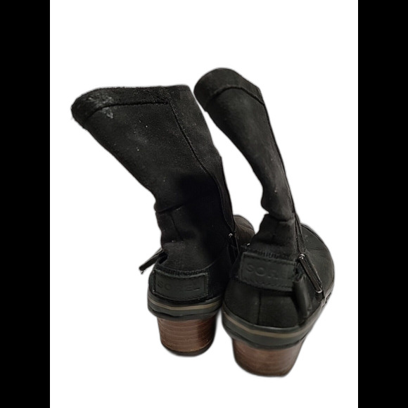 Sorel Slimboot Women's Sz 9.5 Tall Boot Black Suede Waterproof NL2108-010 Riding - Picture 4 of 6